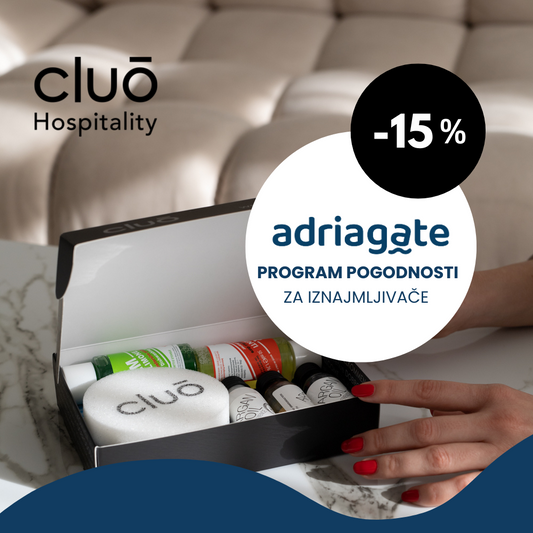 Cluo omogućuje pogodnosti za Adriagate iznajmljivače od 15% popusta!